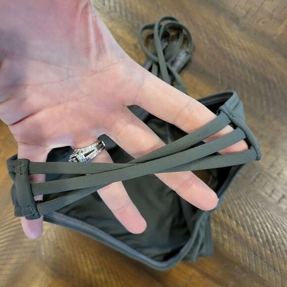 Strappy Bikini Bottom in Army Green NWT Medium - Picture 2 of 5